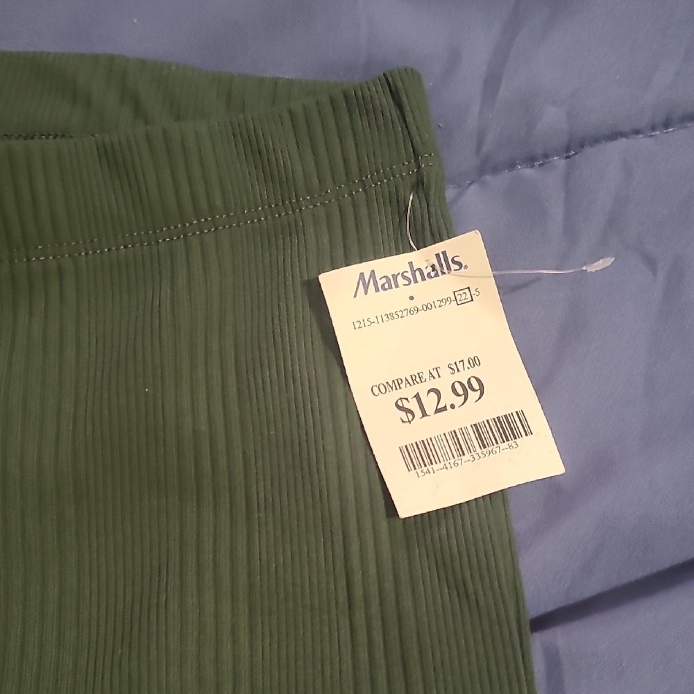 Green Ribbed Pants - Picture 2 of 3
